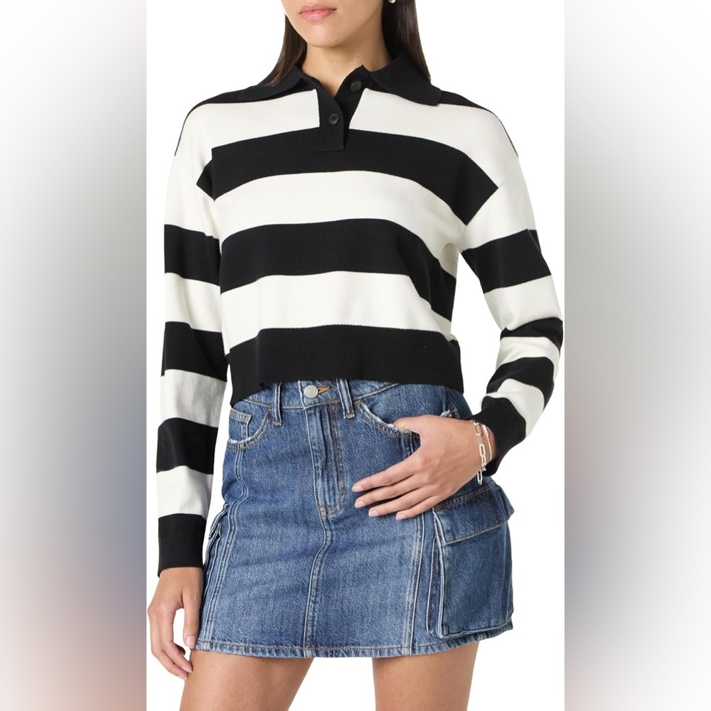 NWT the drop striped cropped sweater